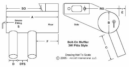 Picture of JA24P - 3W-24i / 28i - Pitts Style Muffler