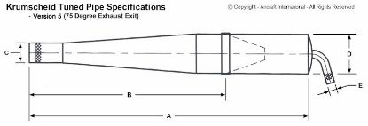 Picture of KS1010-5 B - Tuned Pipe - 15cc per cylinder