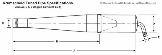 Picture of KS1010-5 B - Tuned Pipe - 15cc per cylinder